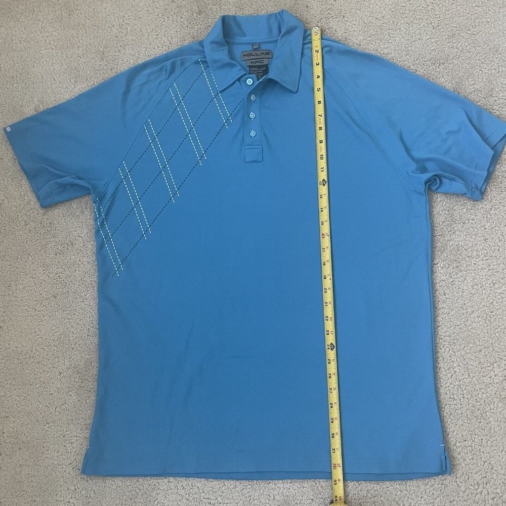Hollas XFC Golf Shirt Mens XXL 2XL Polo Blue Short Sleeve Collared - Picture 6 of 7